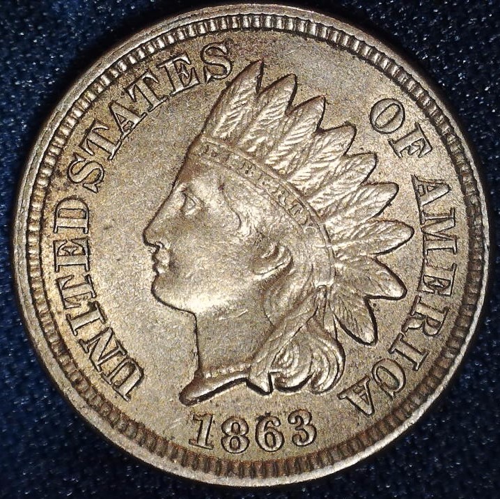 1863-Indian-Head-Cent,-For-Grading