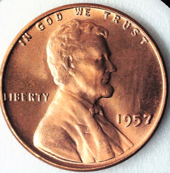 1957-Lincoln-Wheat-Cent,-For-Grading.