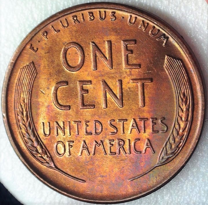1958-Lincoln-Wheat-Cent,-For-Grading.