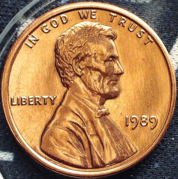 1989-Lincoln-Memorial-Cent,-For-Grading