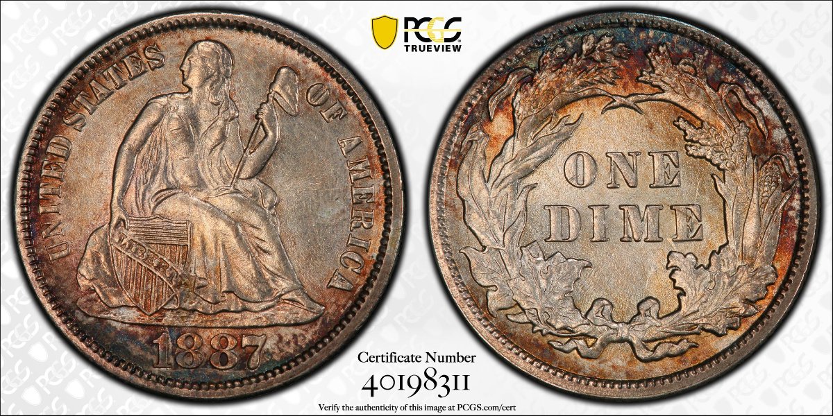 1887-10c-Seated-Liberty,-For-Grading.