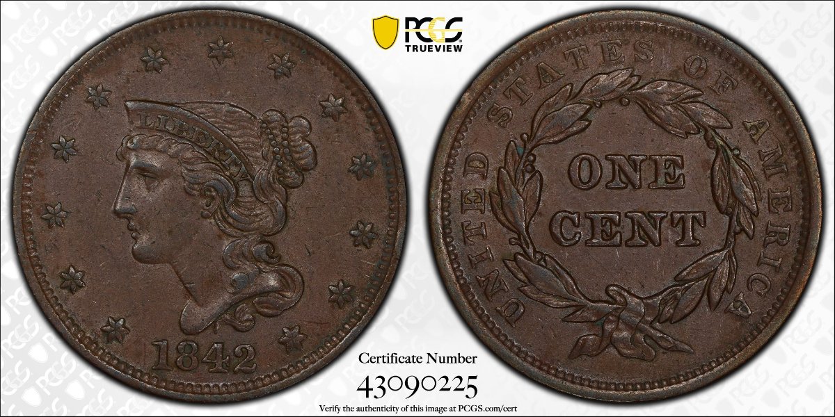 1842-Braided-Hair-Large-Cent,-Grade?