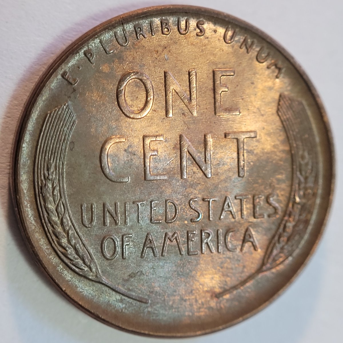 1951-Toned-Wheat-Cent,-For-Grading.