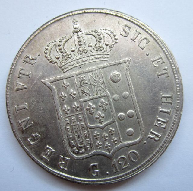 Italy-1857-Ferdinand-II-120-Grana