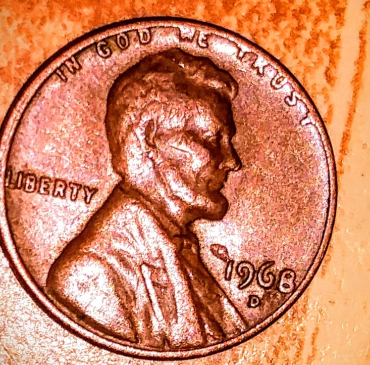 1968-D-Penny.-Looks-Like-Double-At-End-Of-Nose-,-Triple-Eye-And-Letters-In-R