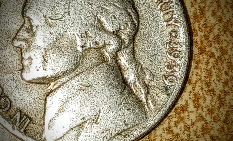 1939-Nickel-With-What-Seems-Like-The-Number-2-In-The-Date