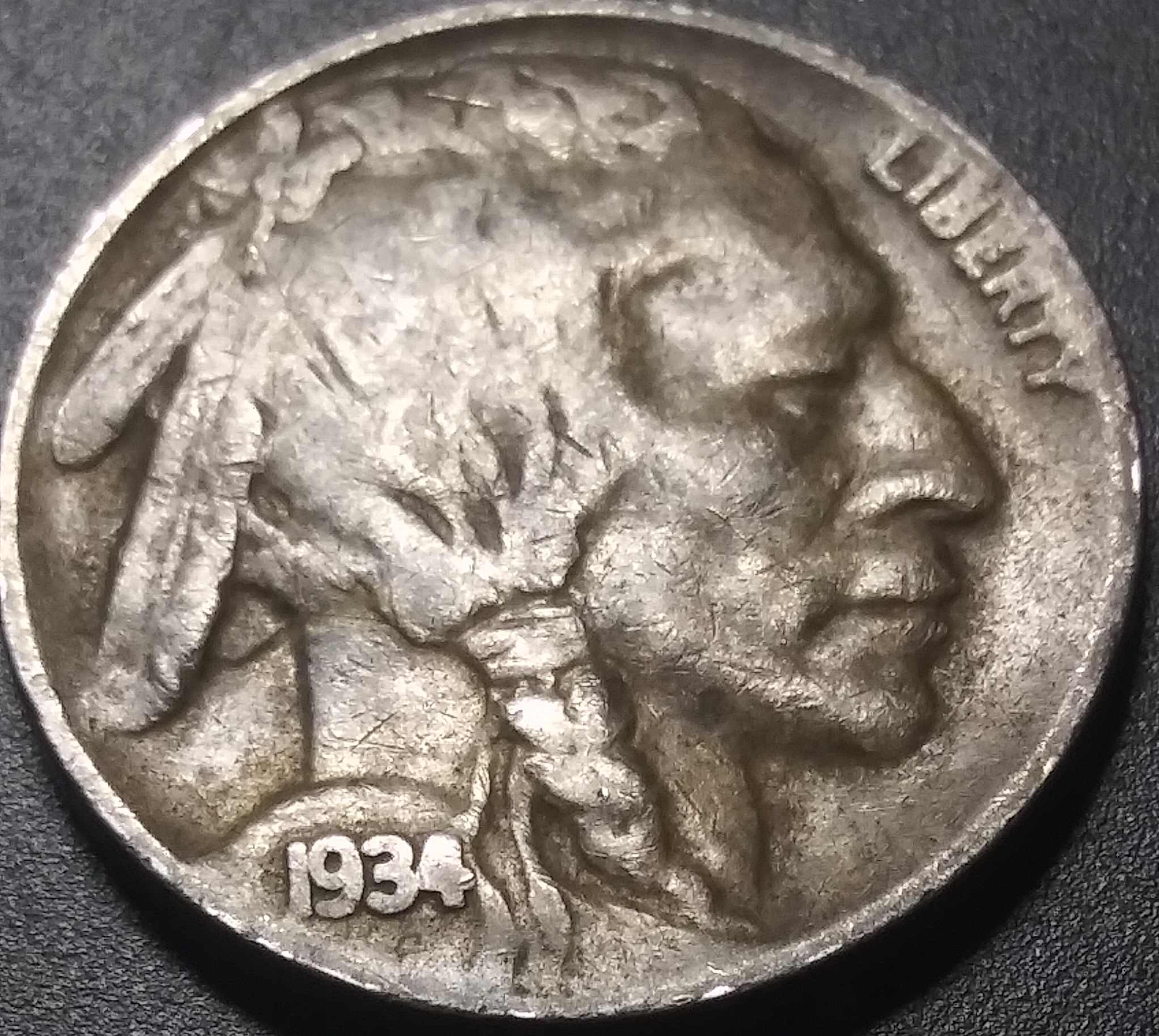1934-D-Buffalo-Nickel.-Working-On-My-Grading-Still