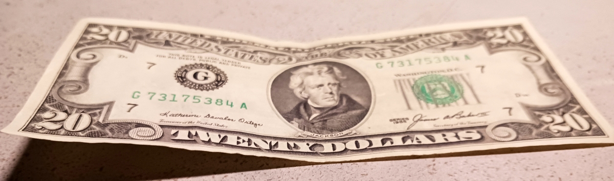 1985-$20-Bill.--Pretty-Decent-Shape.--Keep-Or-Spend