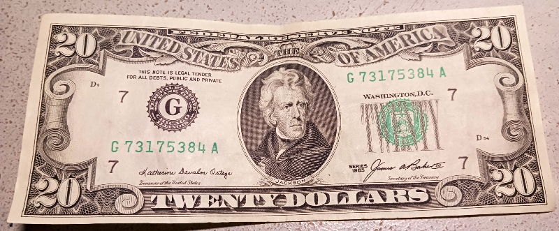 1985-$20-Bill.--Pretty-Decent-Shape.--Keep-Or-Spend