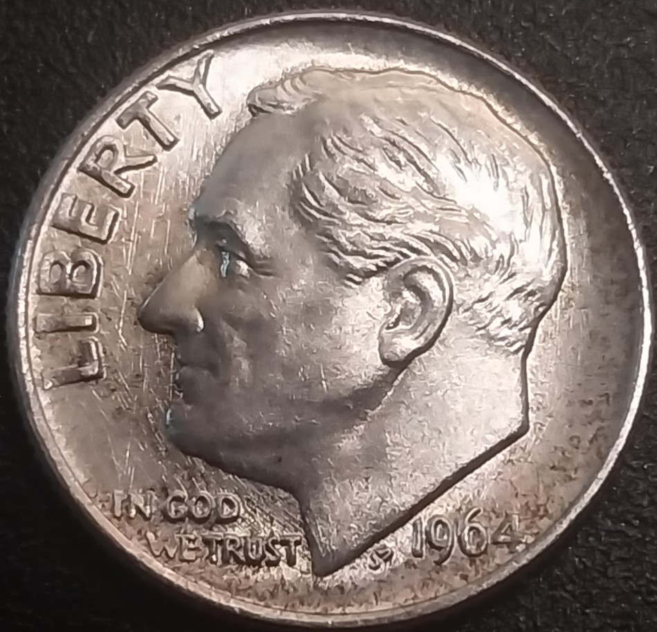 1964-Roosevelt-Silver-Dime.--It's-Always-MD