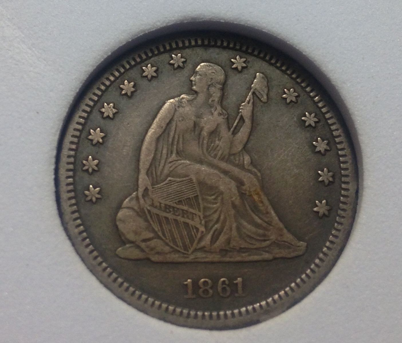 1861-Seated-Quarter-For-Grading