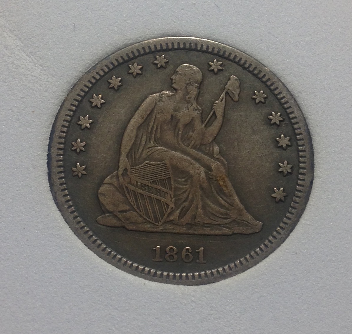 1861-Seated-Quarter-For-Grading