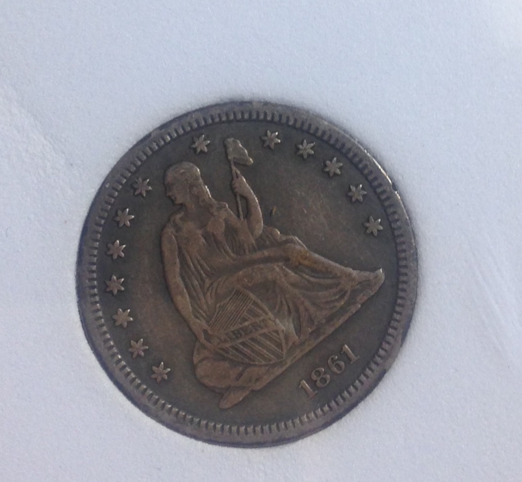 1861-Seated-Quarter-For-Grading