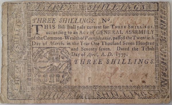 1777-Three-Shillings-PA-Note