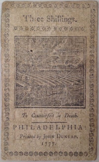 1777-Three-Shillings-PA-Note