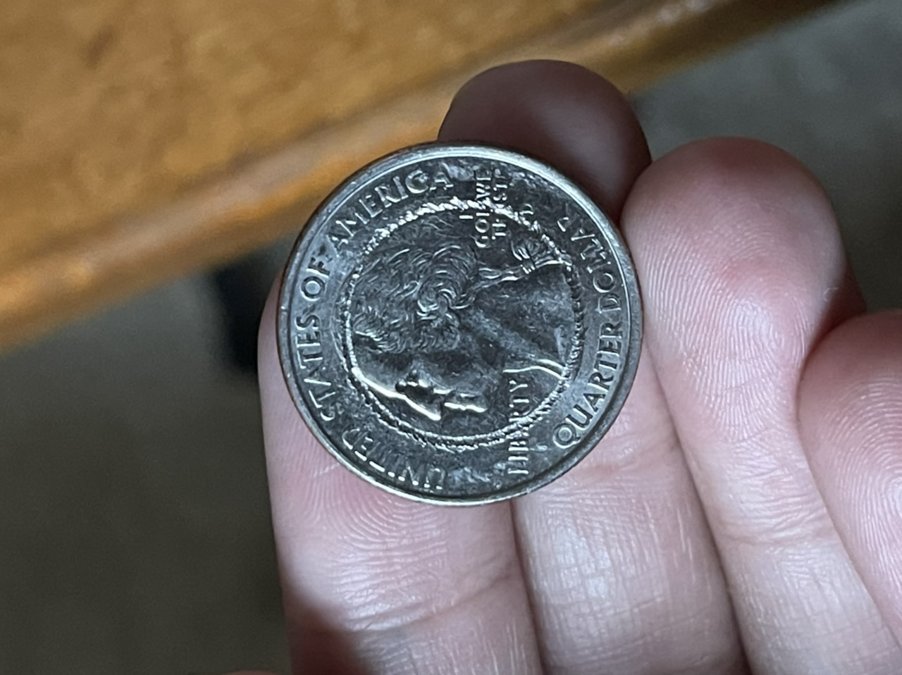 2008-Oklahoma-Quarter-With-Circular-Dent