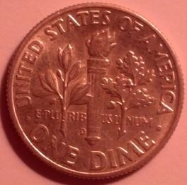 1964-D-Roosevelt-Dime-Extra-Material,-Miss-Placed-D-Error?