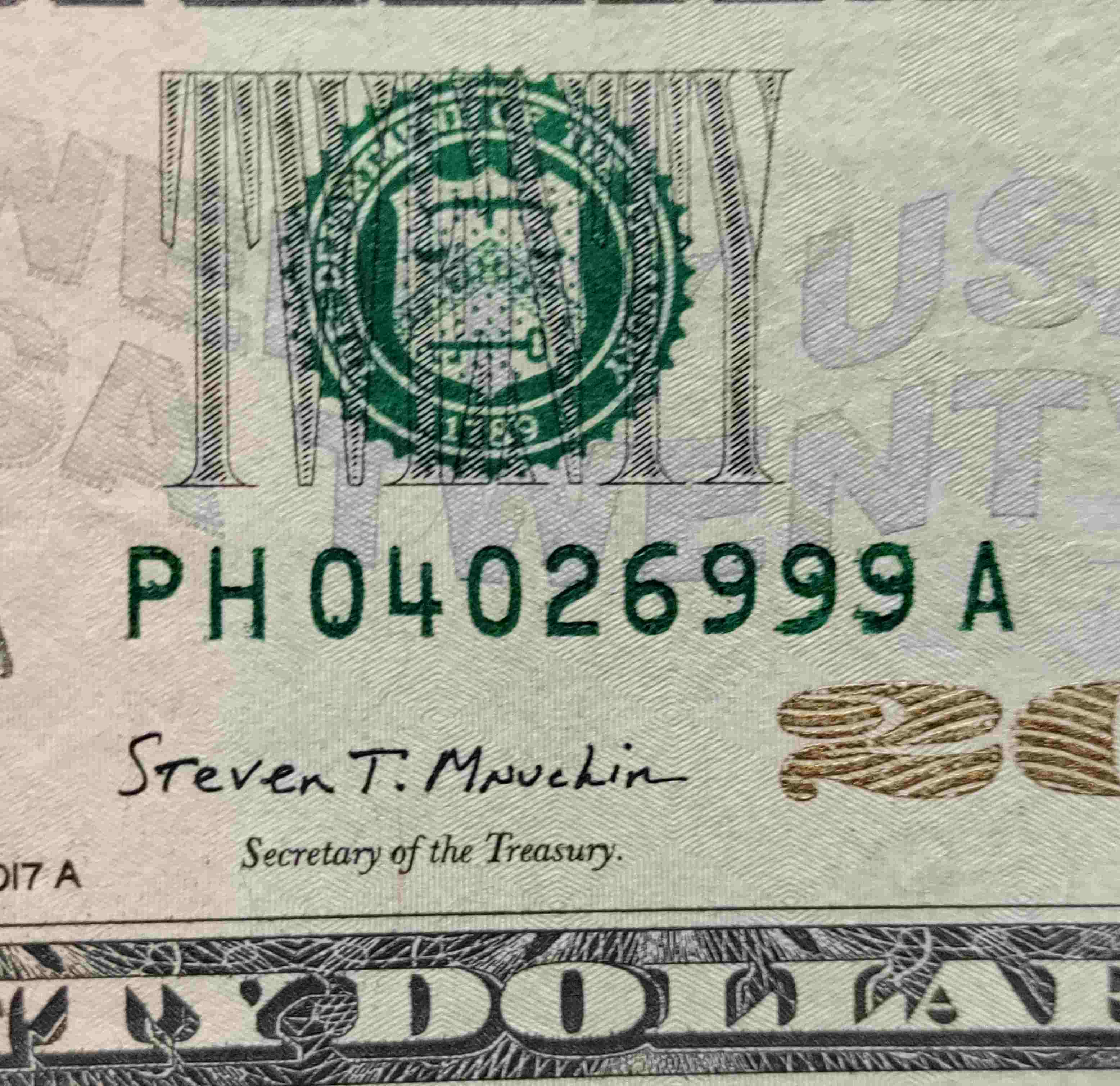 Modern-20-Dollar-Bill-Serial-Number-Ink-Error