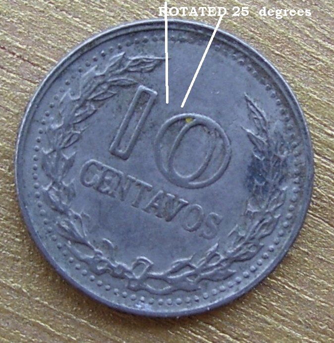 10-Centavos-1972-Colombian-Coin-Rotated-And-With-A-Curious-O
