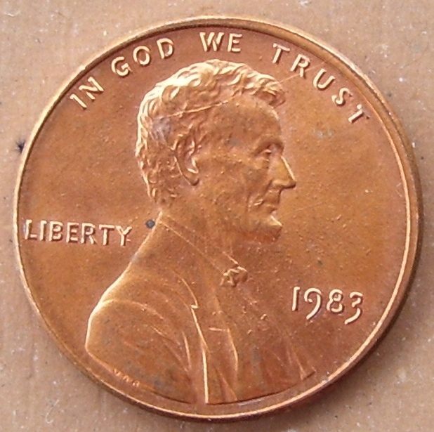 One-1983--Cent-With-Die-Crack-?