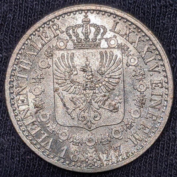 1827-A-Germany-Prussia-1/6-Thaler