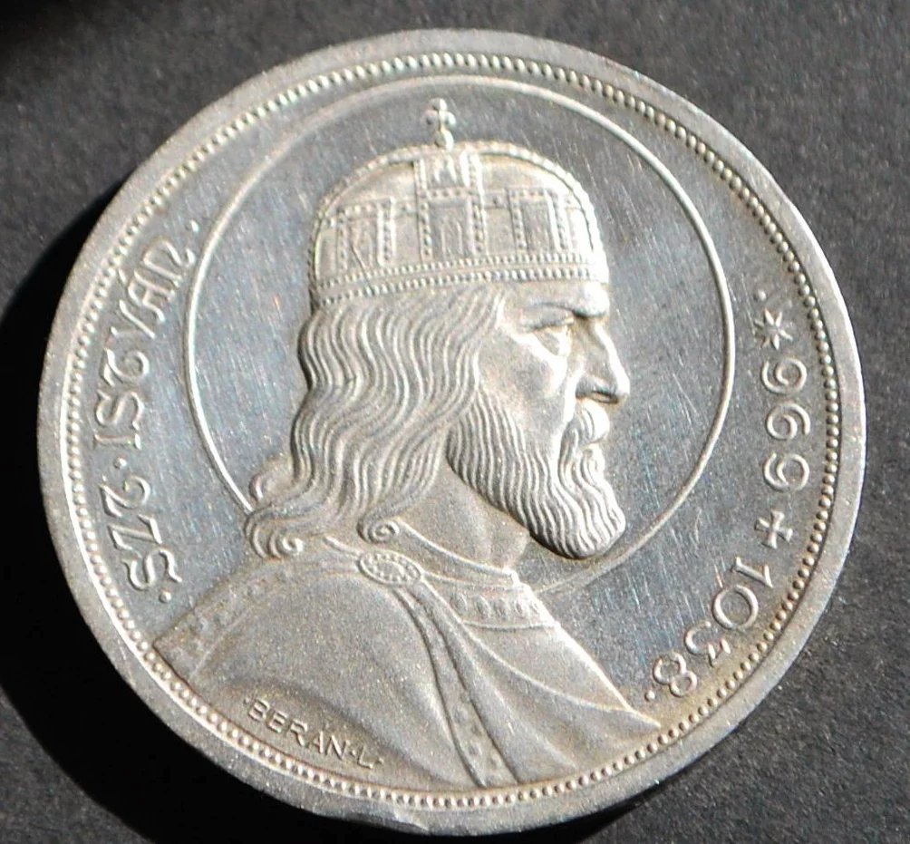 1938-Hungary-5-Pengo,-Cleaned?