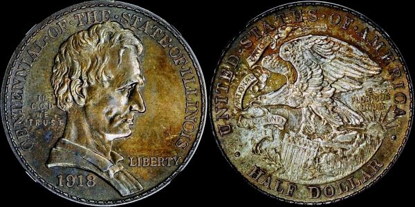 1918-Illinois/Lincoln-Centennial-Half-Dollar