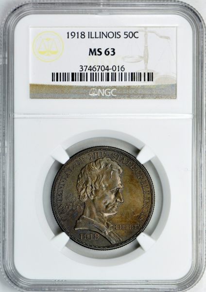 1918-Illinois/Lincoln-Centennial-Half-Dollar