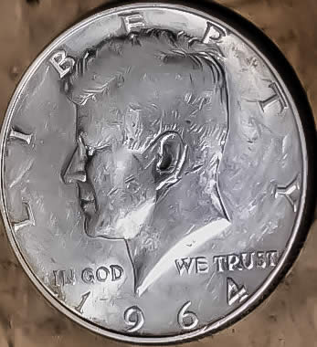 1965-Kennedy-Half,-Funny-Marks-Back-Of-Neck-And-Ear,-Would-Anyone-Agree?