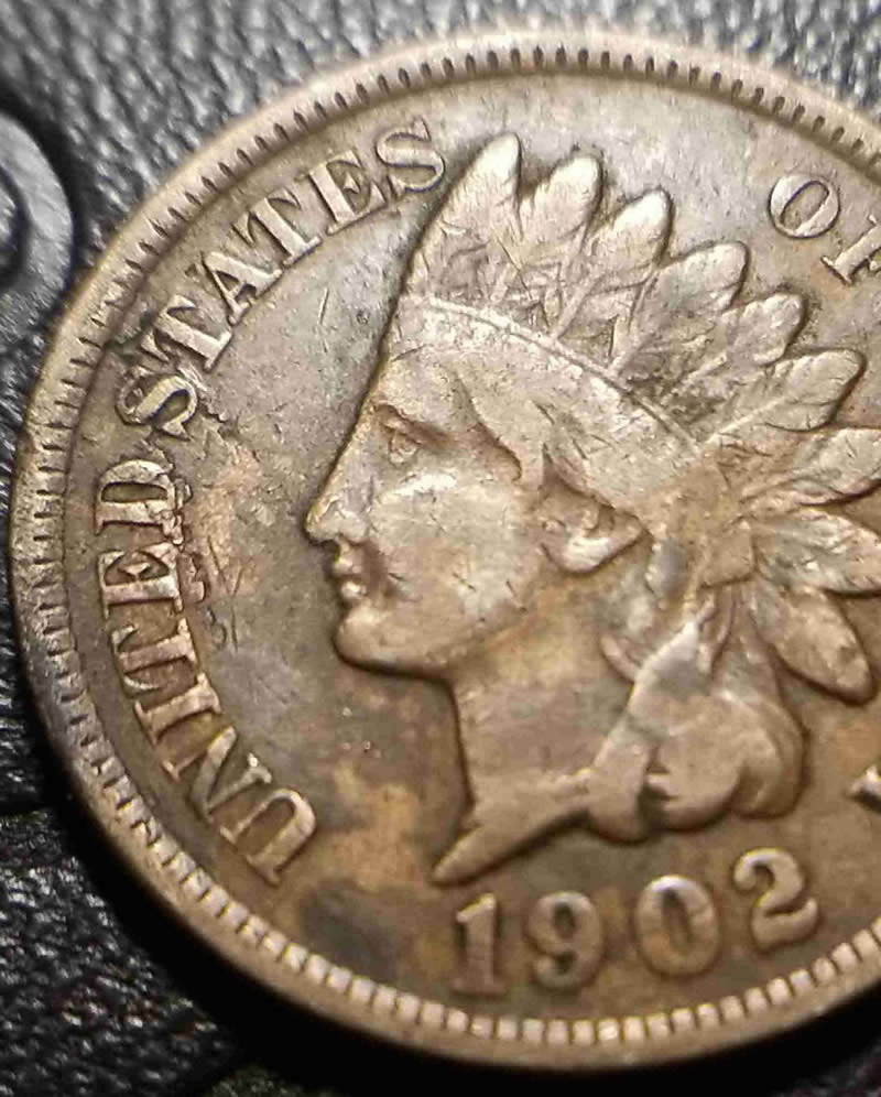 1902-Indian-Cent,-Post-Damage?-Front--U.s-Letters--Rear-On