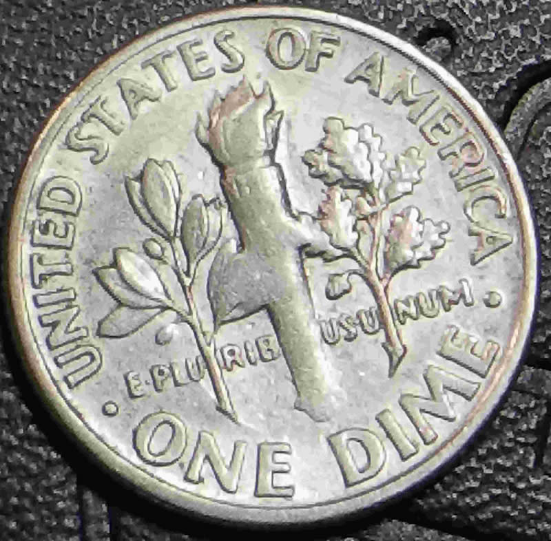 1990-P-Roosevelt-Dime,-2nd-T-In-Trust-Is-Small-Almost-Missing-Norm?