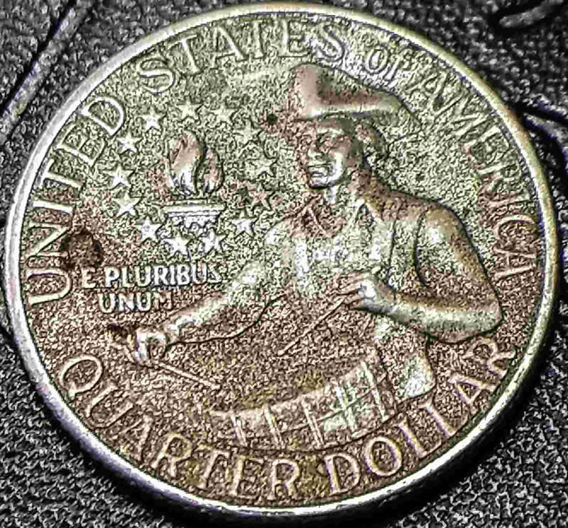 Bicentennial-Washington-Quarter,-MD-On-Date?-Lamination-On-Reverse?