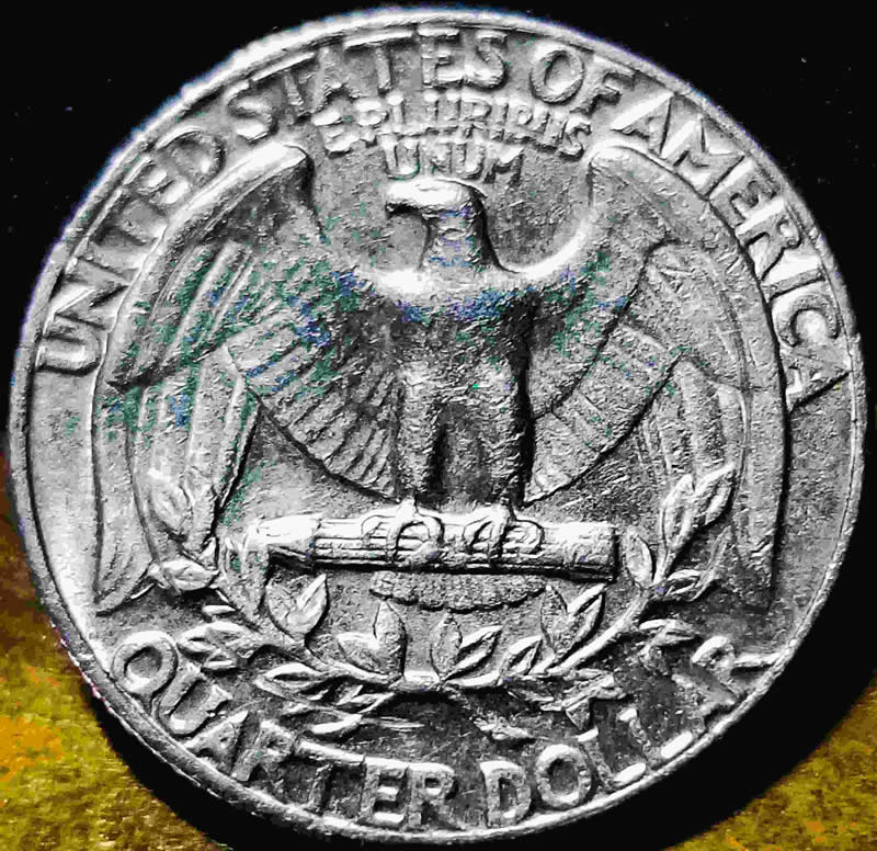 1974-Washington-Quarter,-Fat,--United-Sunk-In-Wing,-Letters-Behind-Dollar