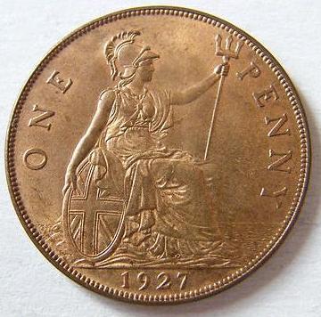 1927-George-V-Penny.-Unc