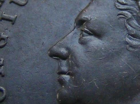 1828-George-IV-Farthing.-Very-Nice-Details,-Damgaged-Rim-:
