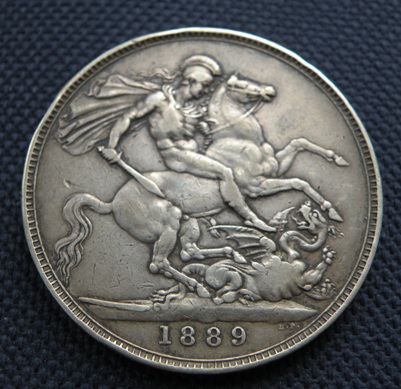 1889-Victoria-Crown.-VF-?