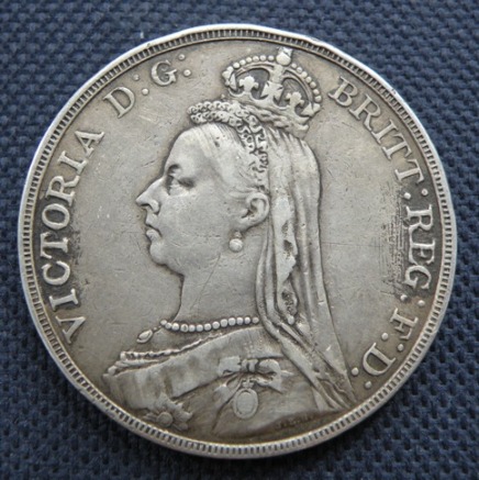 1889-Victoria-Crown.-VF-?