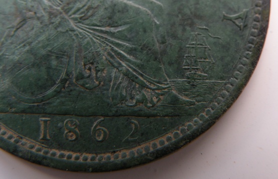 1862-Penny.-Bronze-Disease-Or-Green-Patina?