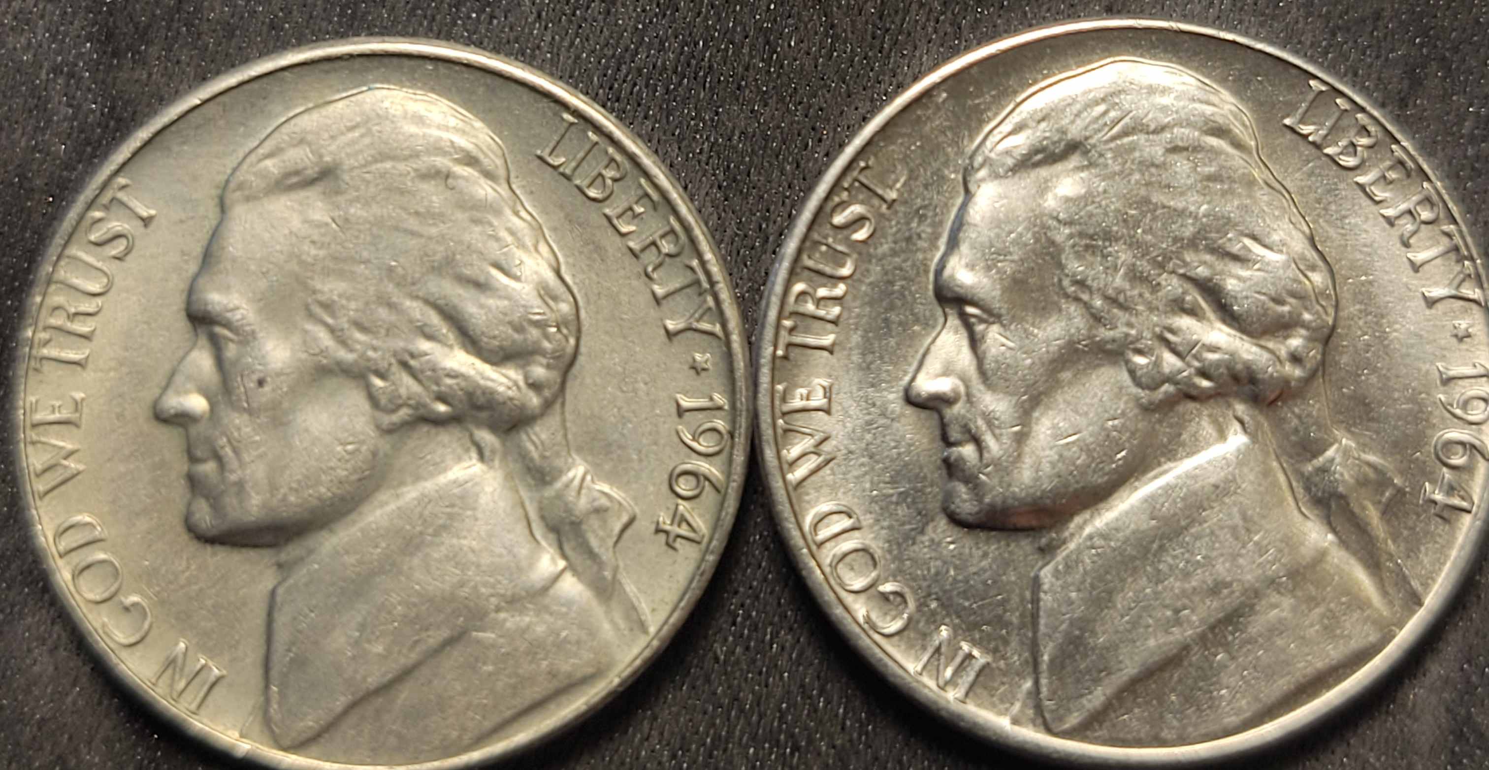 Why-Are-These-1964-D-Jefferson-Nickels-Have-Different-Finishes-On-Them