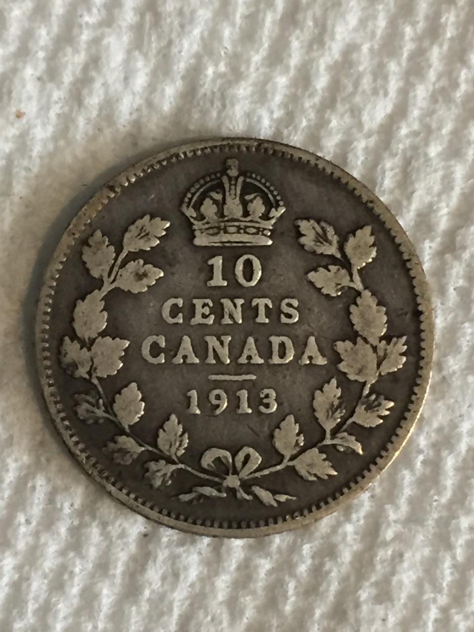 1913-Canadian-Dime-Broadleaf-Or-Small