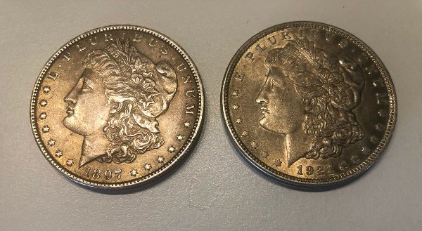 1897-&-1921-Morgan-Dollars