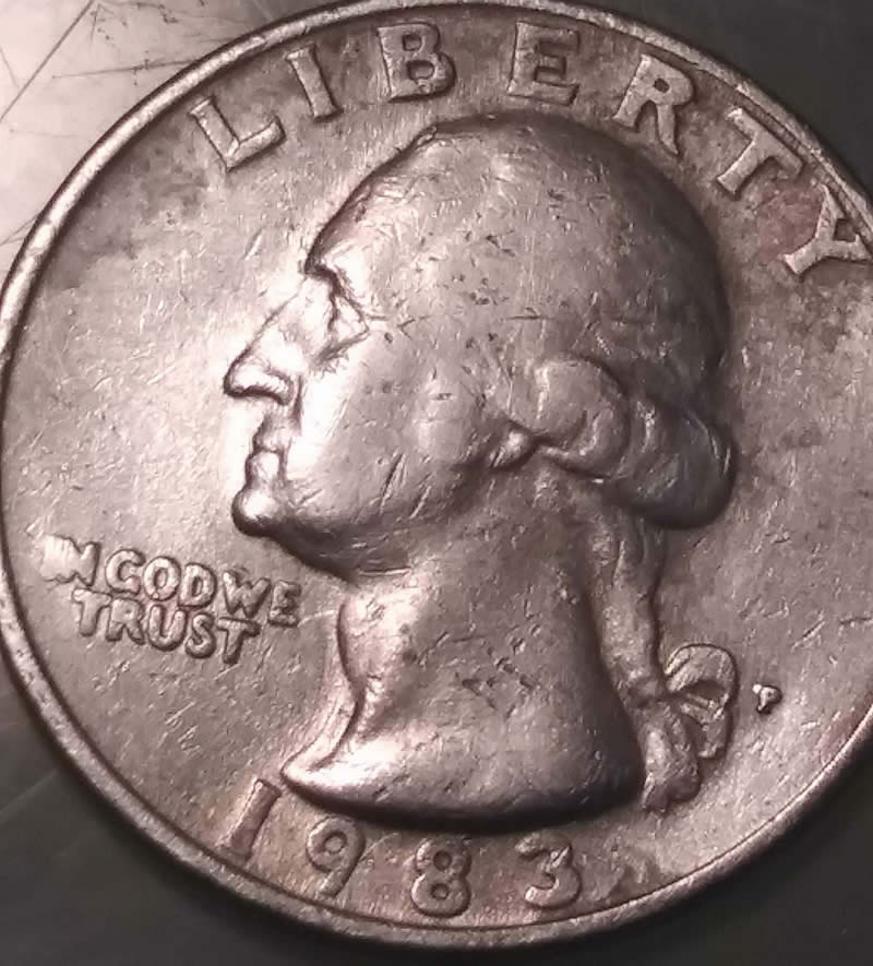 1983-P-Quarter.-No-Lip-To-Nose-Connection-And-Nostrile-Is-Completely-Missin