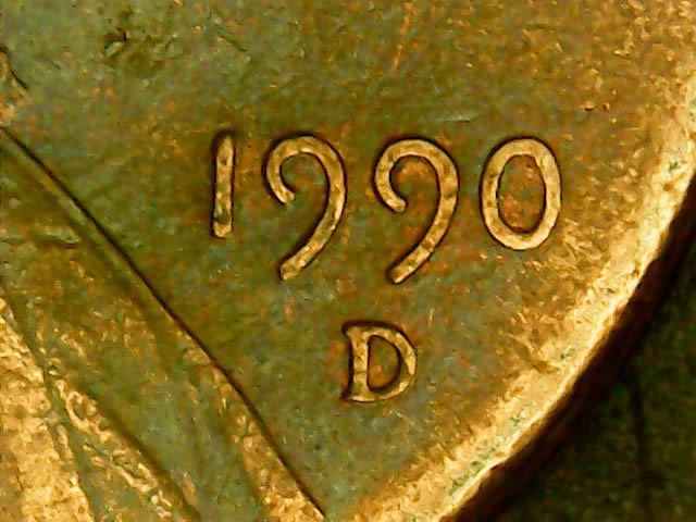 Are-The-Deep-Marks-Above-America-On-This-1990-D-Penny-Extreme-MD?