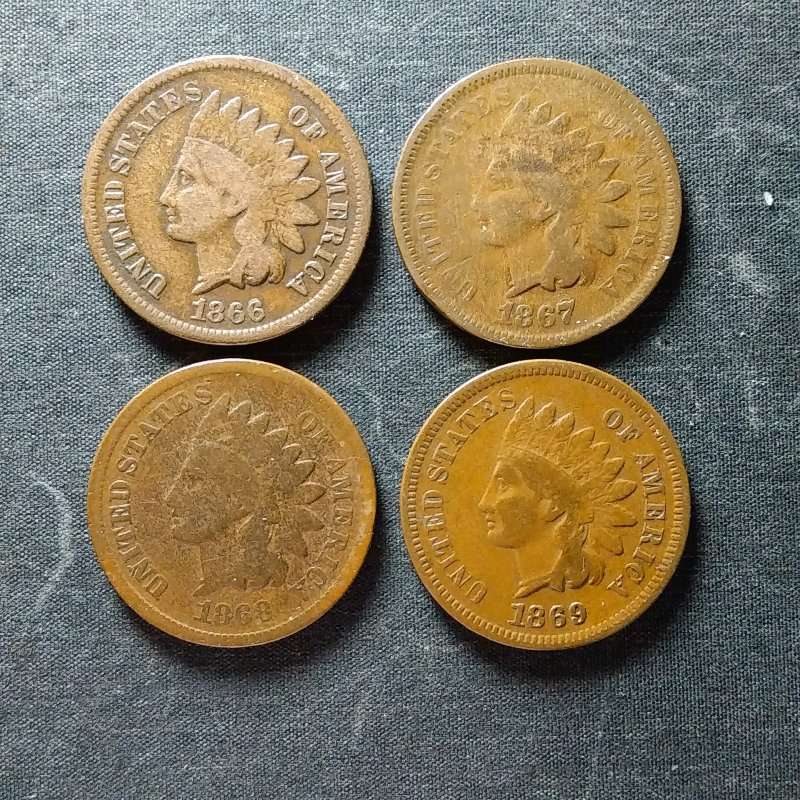Indian-Head-Cent-1866---69-From-Old-ICG/-ANACS-Holders-Guess-Grade