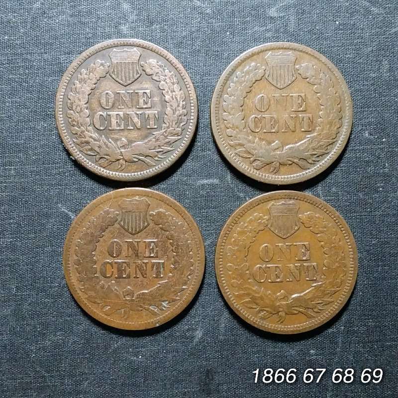 Indian-Head-Cent-1866---69-From-Old-ICG/-ANACS-Holders-Guess-Grade