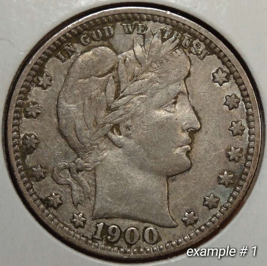 1900-Barber-Quarter-Broken-O-Obverse-Paired-On-Both-Type-II-And-III-Reverse