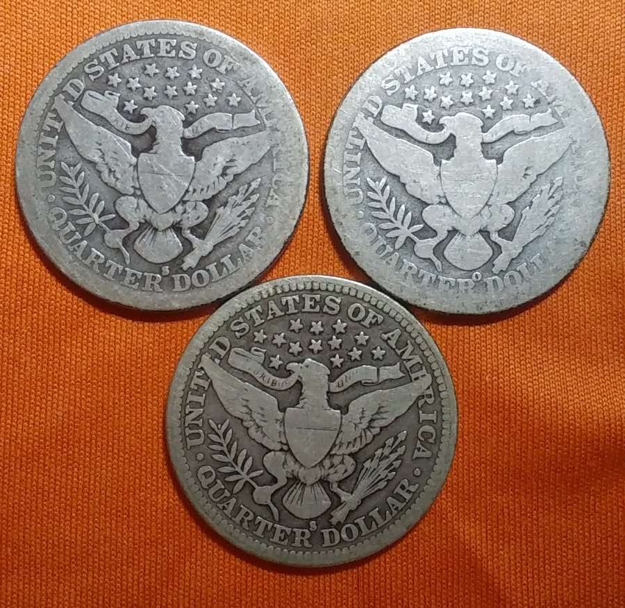 1901-O-Barber-Quarter-Acetone-Bath-With-1897-O-And-1912-S-Grade-Opinion's