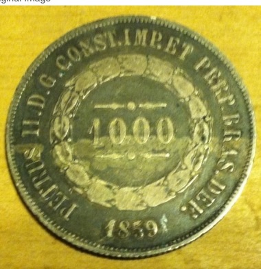 1859-Coin-|-Brazil-1000-Reis