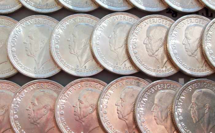 Sweden-2-Kronor-Coins-1950