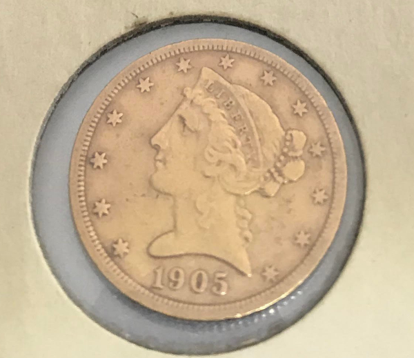1905-Liberty-Head-Half-Eagle-$5-For-Grading
